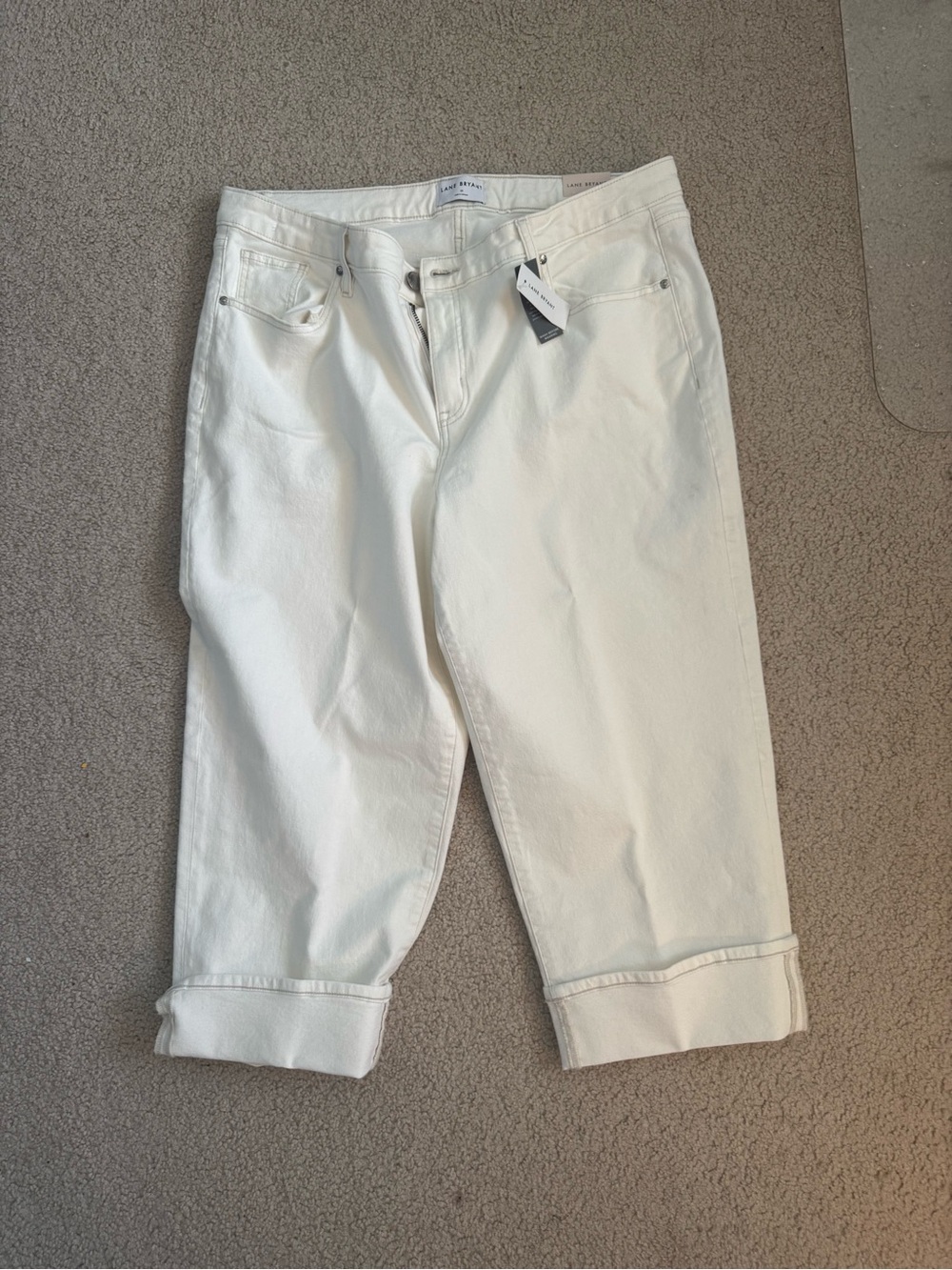 Lane Bryant White Cropped Jeans